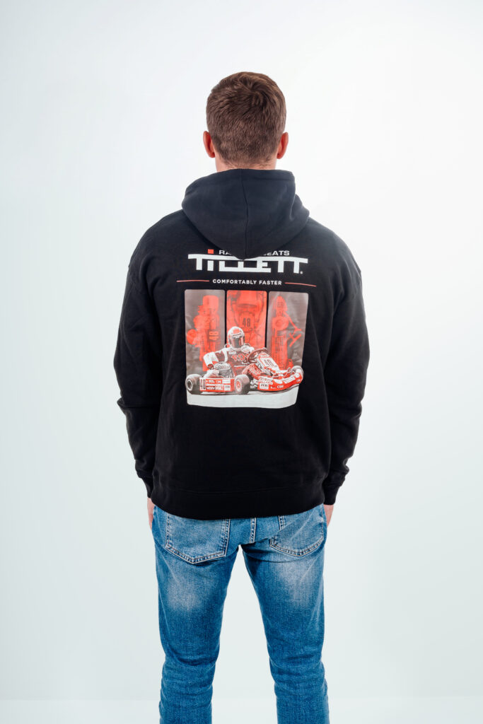 Back of Tillett Racing Seats Club 90's Hoodie.